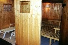 Die kleine Sauna im Keller des Hauses.