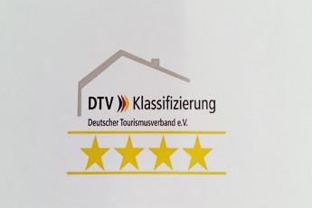 Dieses Feriendomizil wurde wiederholt mit 4 Sternen des Deutschen Tourismusverbandes (DTV) zertifiziert.